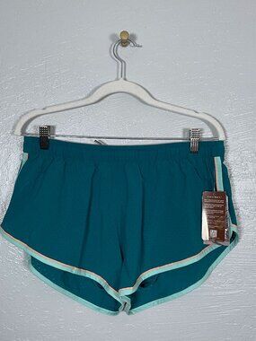 Rabbit Women XL Deep Lagoon Blue Repeats 2" Shorts Lined Pocket Running Athletic